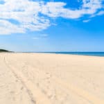View of Jurata white sand beach, Baltic Sea, Poland